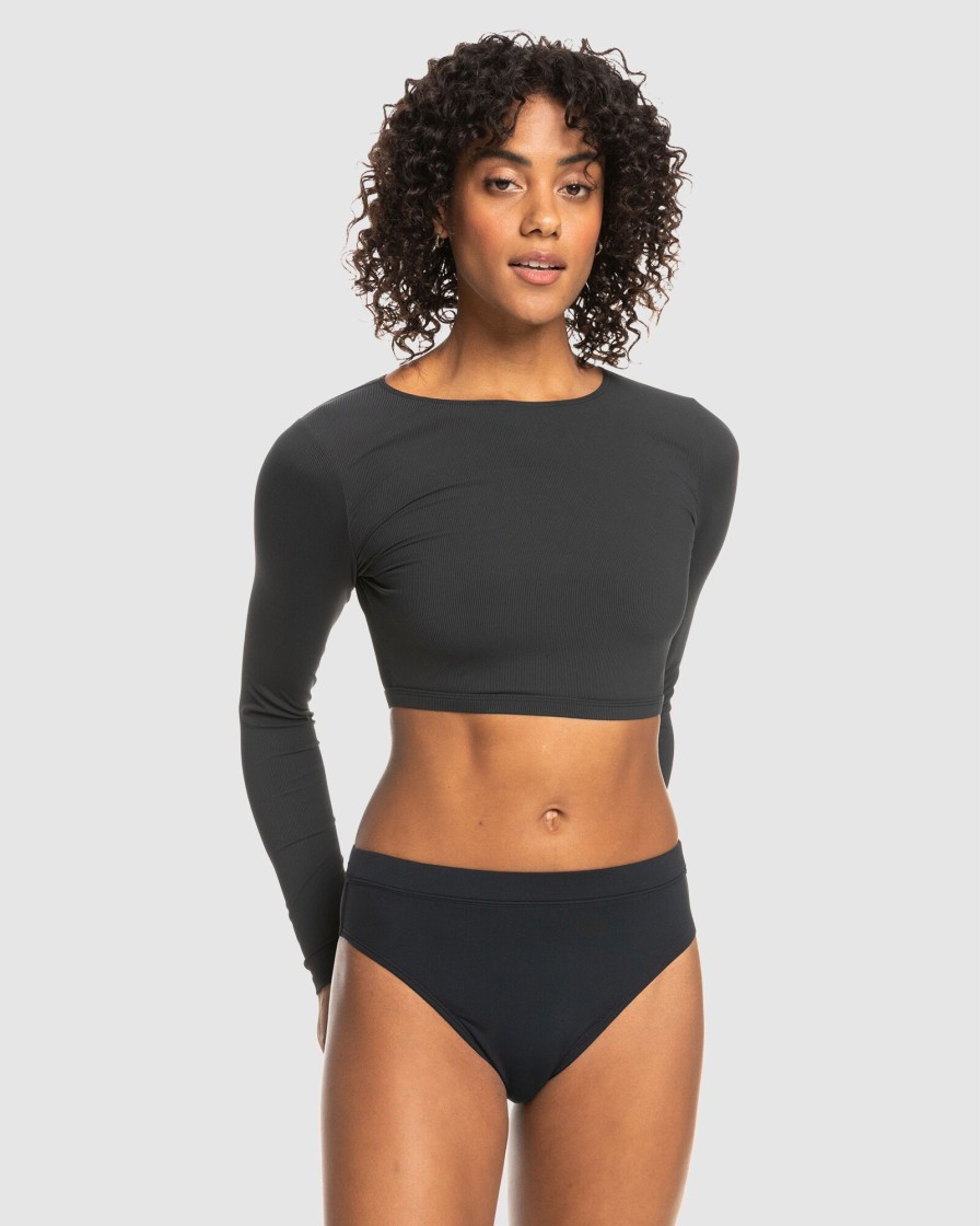 Women ROXY Rashvests | Womens Roxy Pro Nose Ride Cropped Long Sleeve Rash Vest