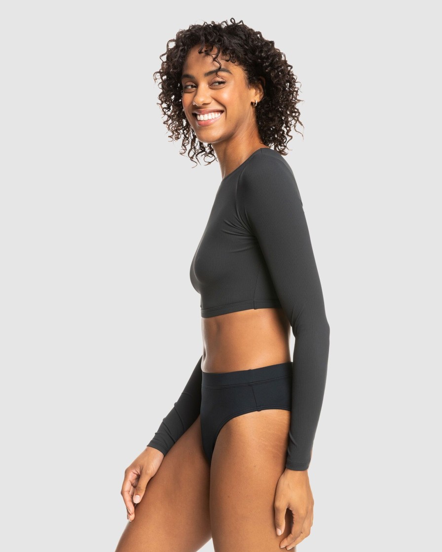 Women ROXY Rashvests | Womens Roxy Pro Nose Ride Cropped Long Sleeve Rash Vest