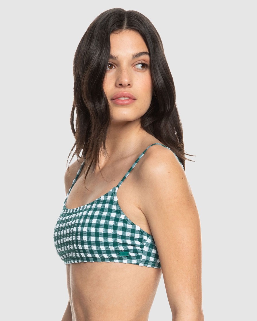 Women ROXY Bikini Tops | Womens The Plaid Pulse Bralette Bikini Top