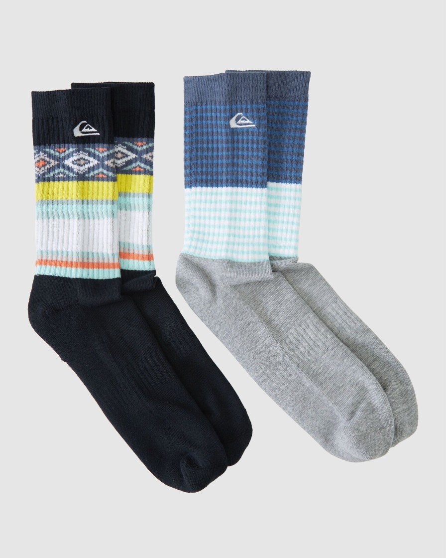 Men QUIKSILVER Socks & Underwear | Quiksilver 2Pk Crew D