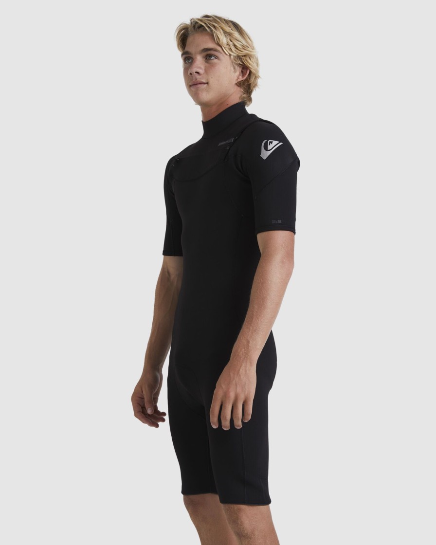 Men QUIKSILVER Wetsuits | Mens 2/2Mm Everyday Sessions Short Sleeve Chest Zip Springsuit