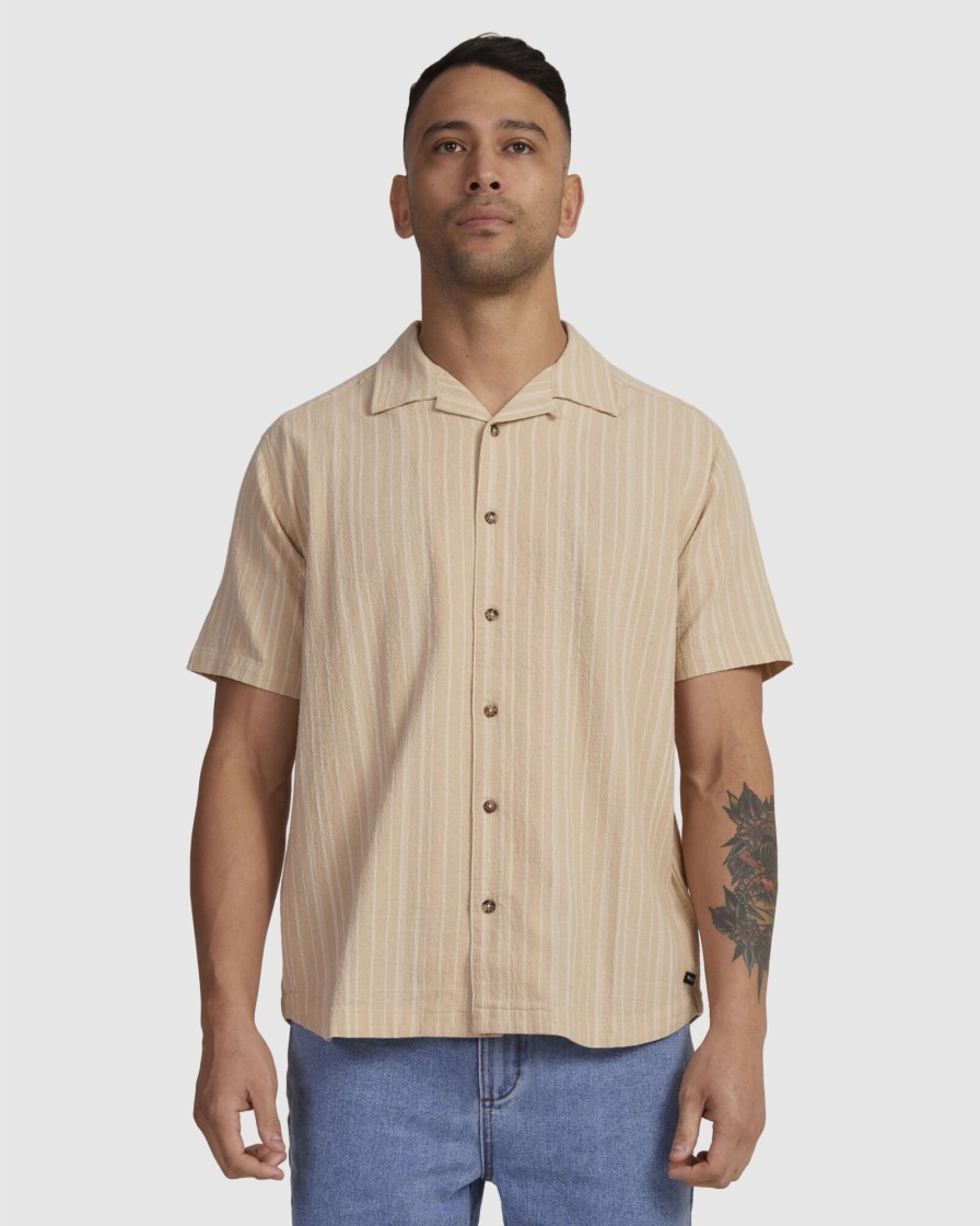 Men RVCA Shirts | Beat Stripe Shirt