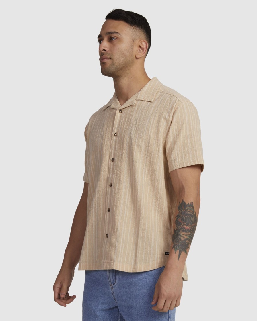 Men RVCA Shirts | Beat Stripe Shirt