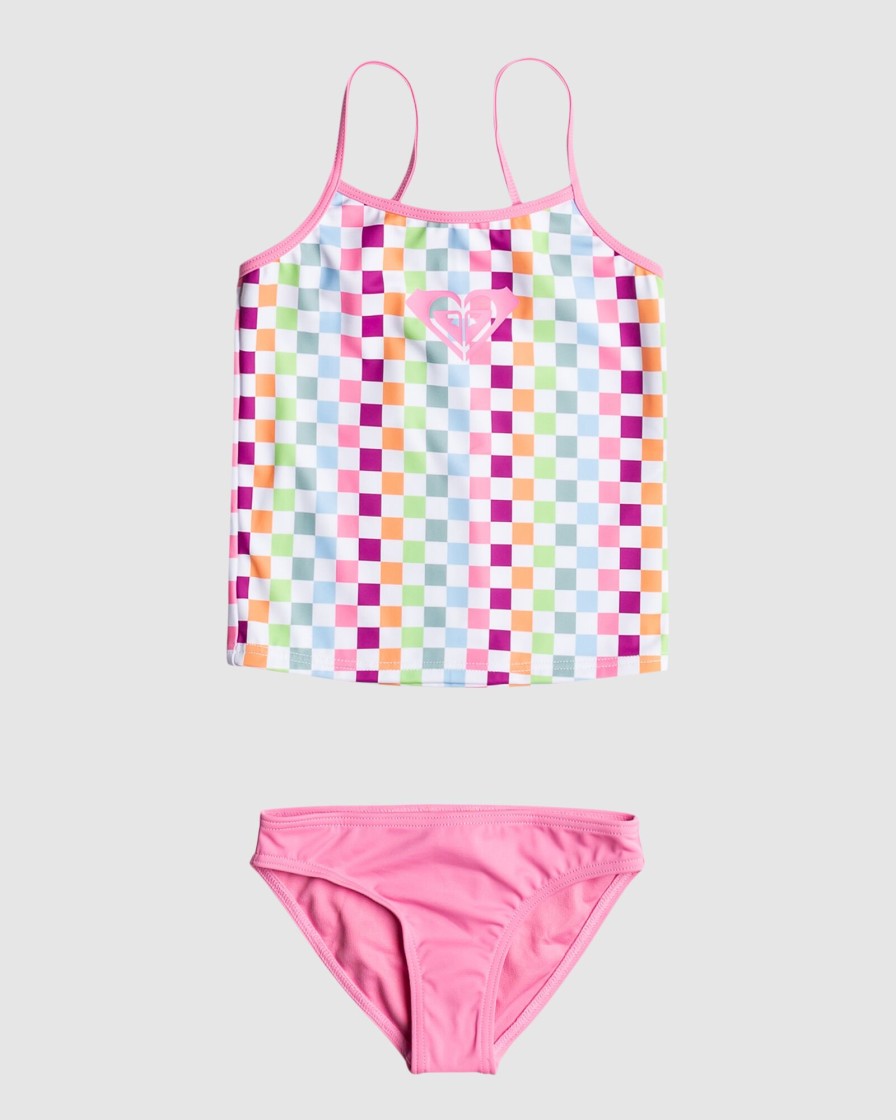 Youth ROXY Clothing | Girls 2-7 Rainbow Check Two Piece Tankini Set