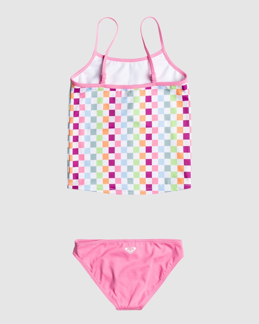 Youth ROXY Clothing | Girls 2-7 Rainbow Check Two Piece Tankini Set