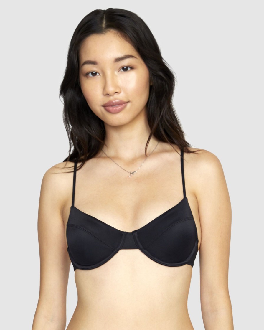 Women RVCA Bikini Tops | Solid Underwire Bikini Top