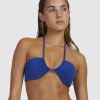 Women RVCA Bikini Tops | Tezzy Solid Halter Bikini Top