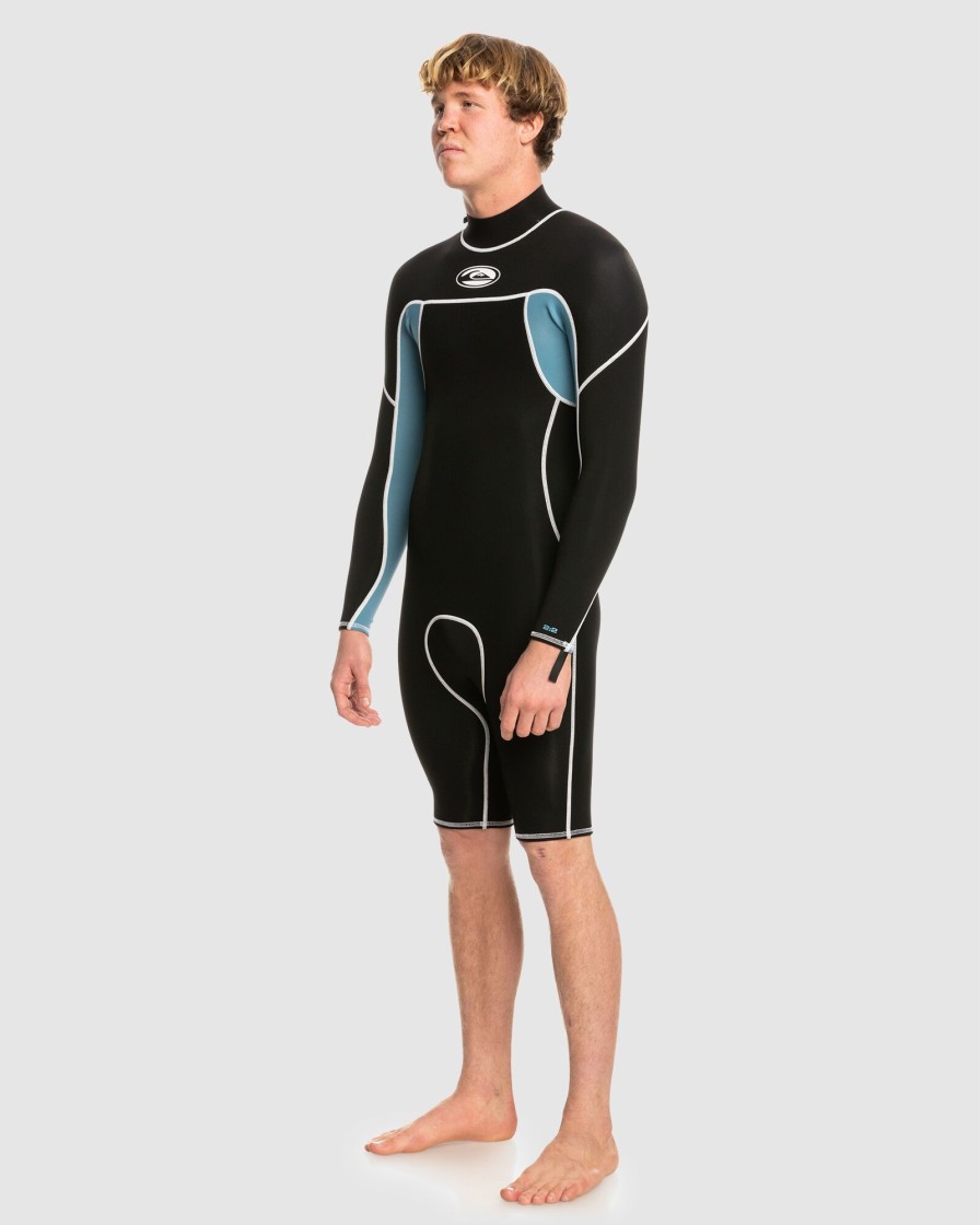 Men QUIKSILVER Wetsuits | Mens 2/2Mm Saturn Capsule Saturn Back-Zip Springsuit