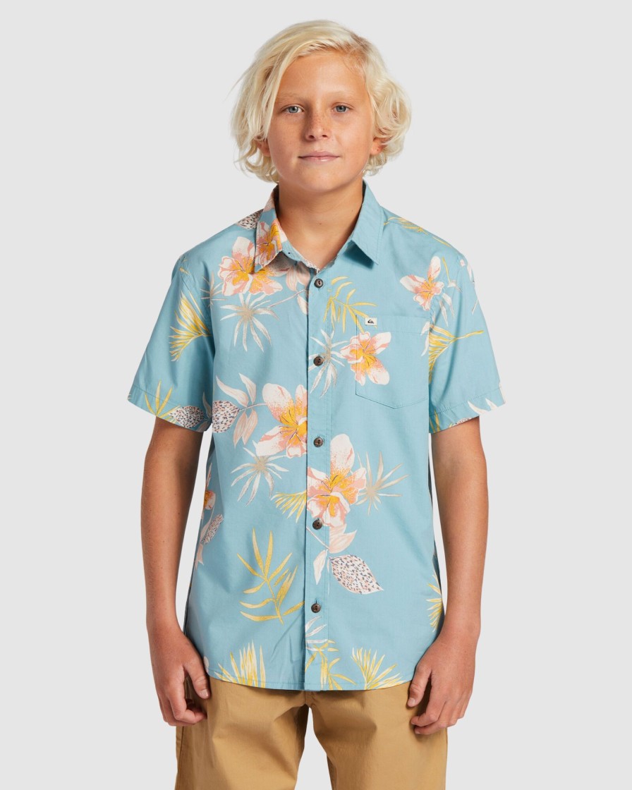 Youth QUIKSILVER Clothing | Boys 8-16 Tropical Floral Short Sleeve Shirt