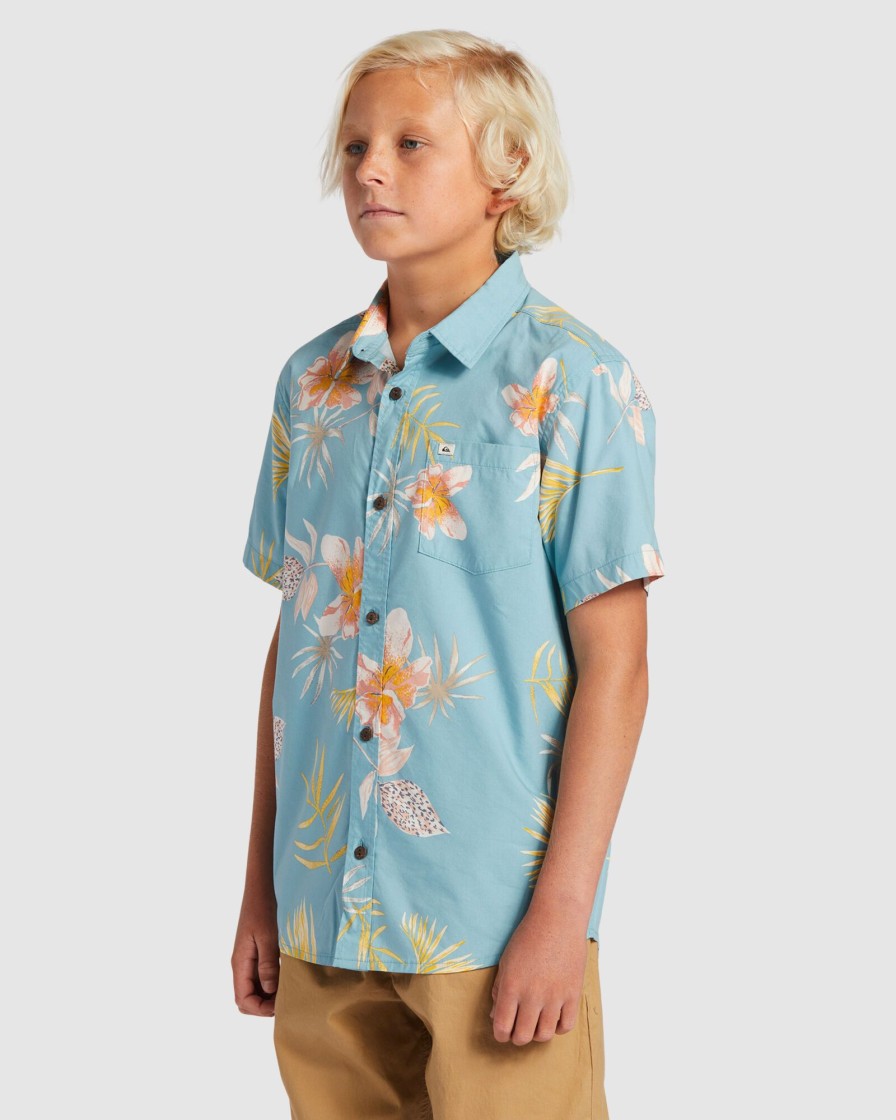 Youth QUIKSILVER Clothing | Boys 8-16 Tropical Floral Short Sleeve Shirt