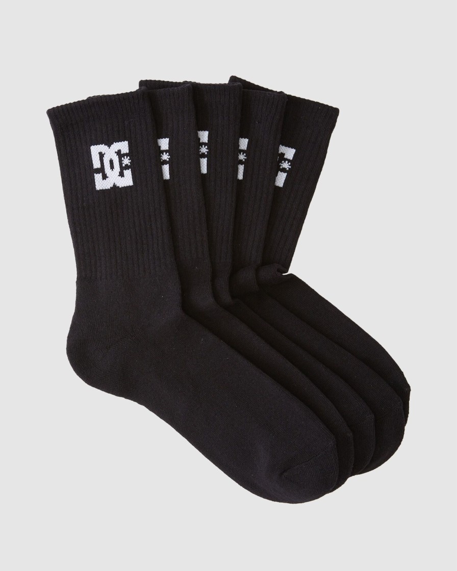 Men DC SHOES Socks & Underwear | Men'S Dc Shoes 5-Pack Crew Socks