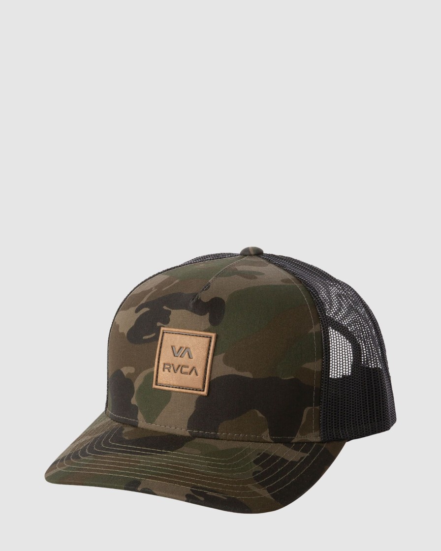 Men RVCA Headwear | Va All The Way Curved Brim Trucker Hat