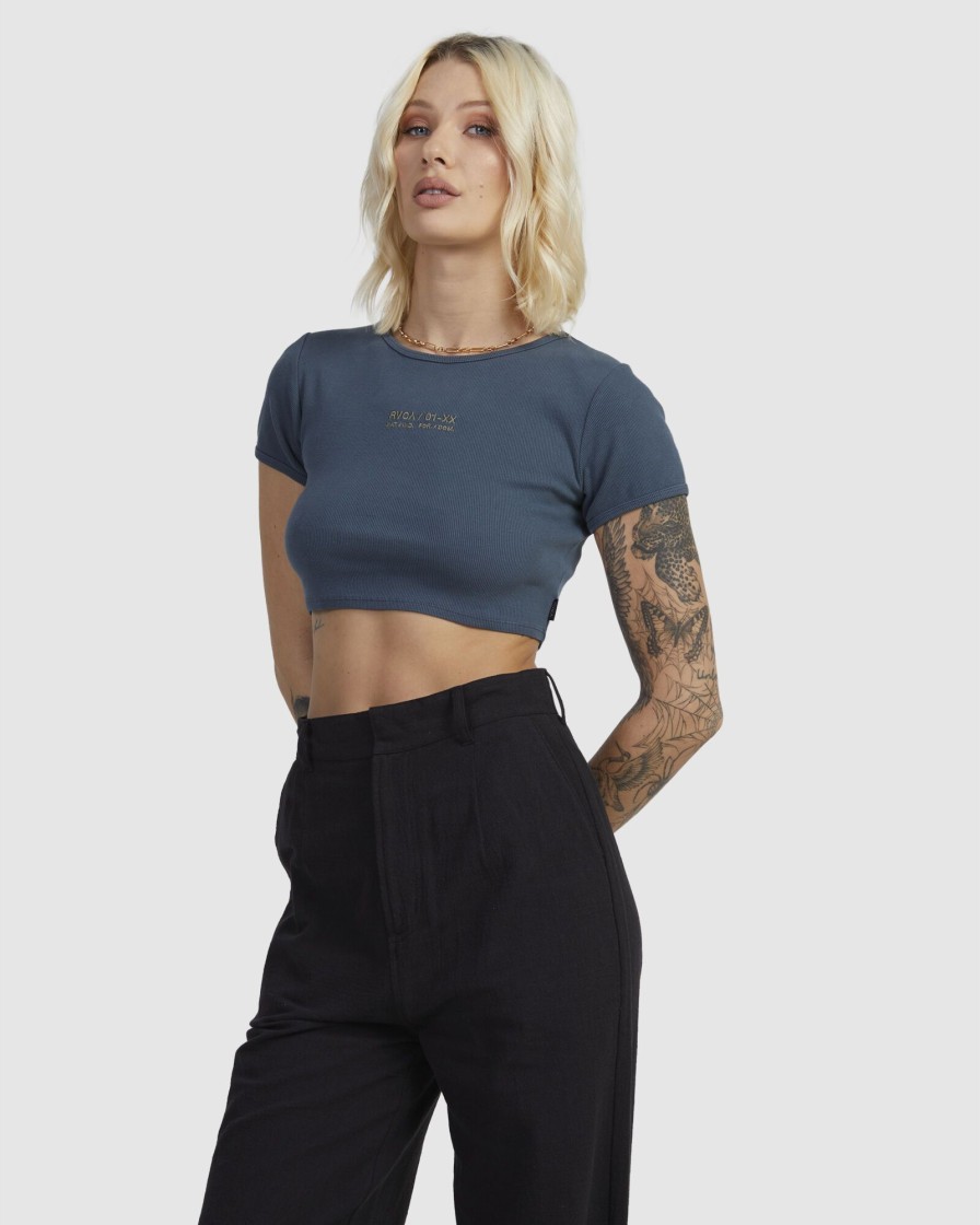 Women RVCA Tops | Circa Half Baby T-Shirt