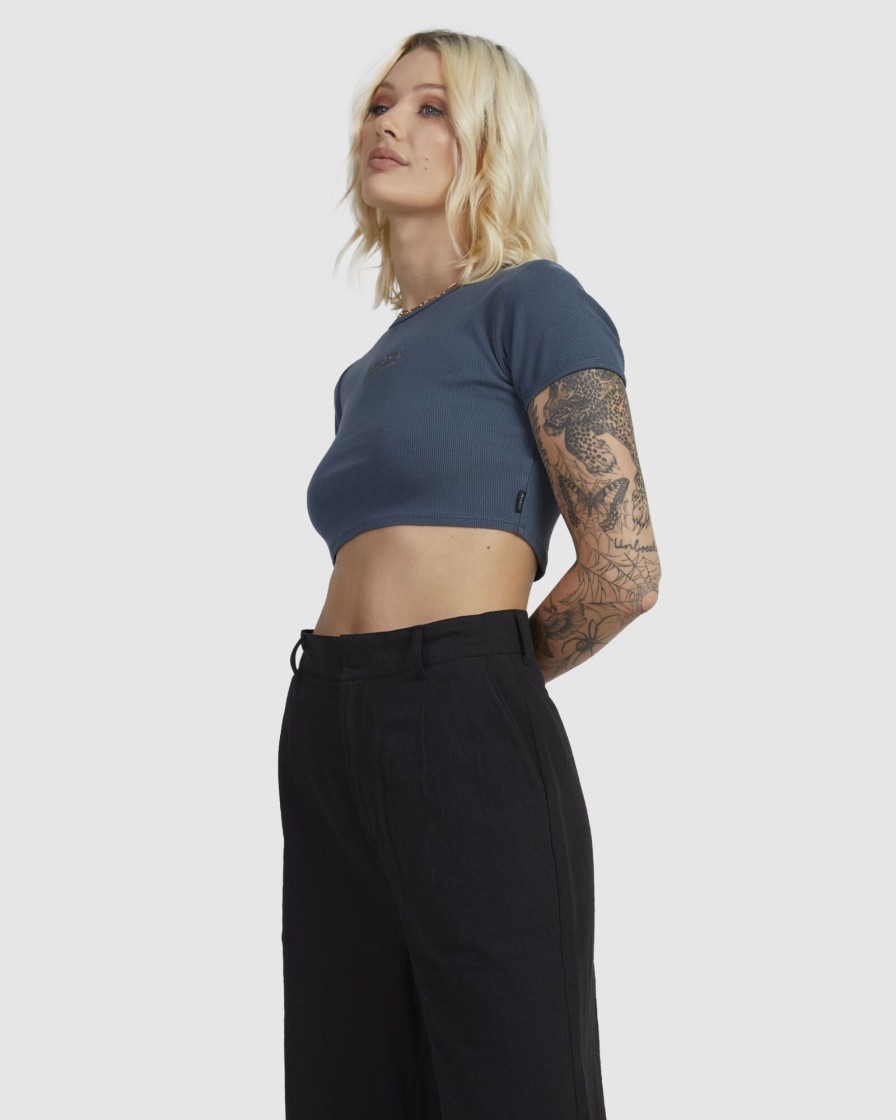 Women RVCA Tops | Circa Half Baby T-Shirt