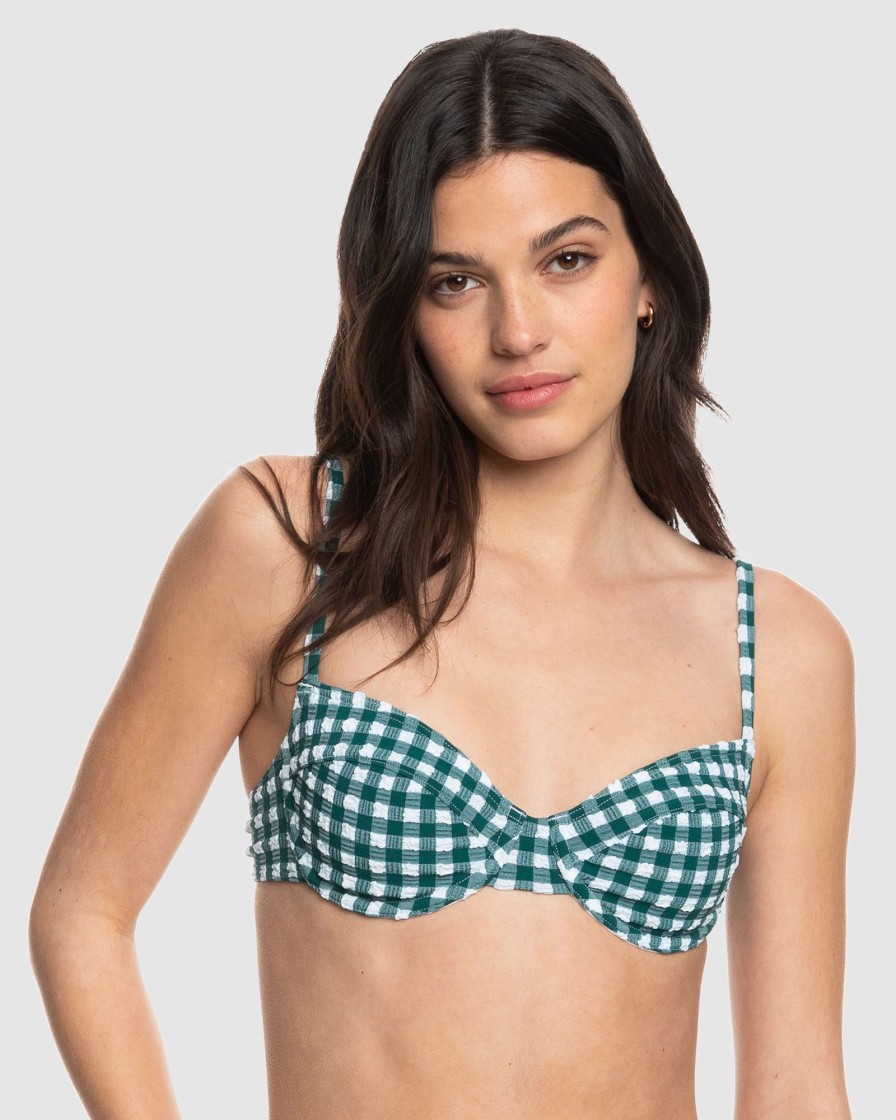 Women ROXY Bikini Tops | Womens The Plaid Pulse Underwired Separate Top