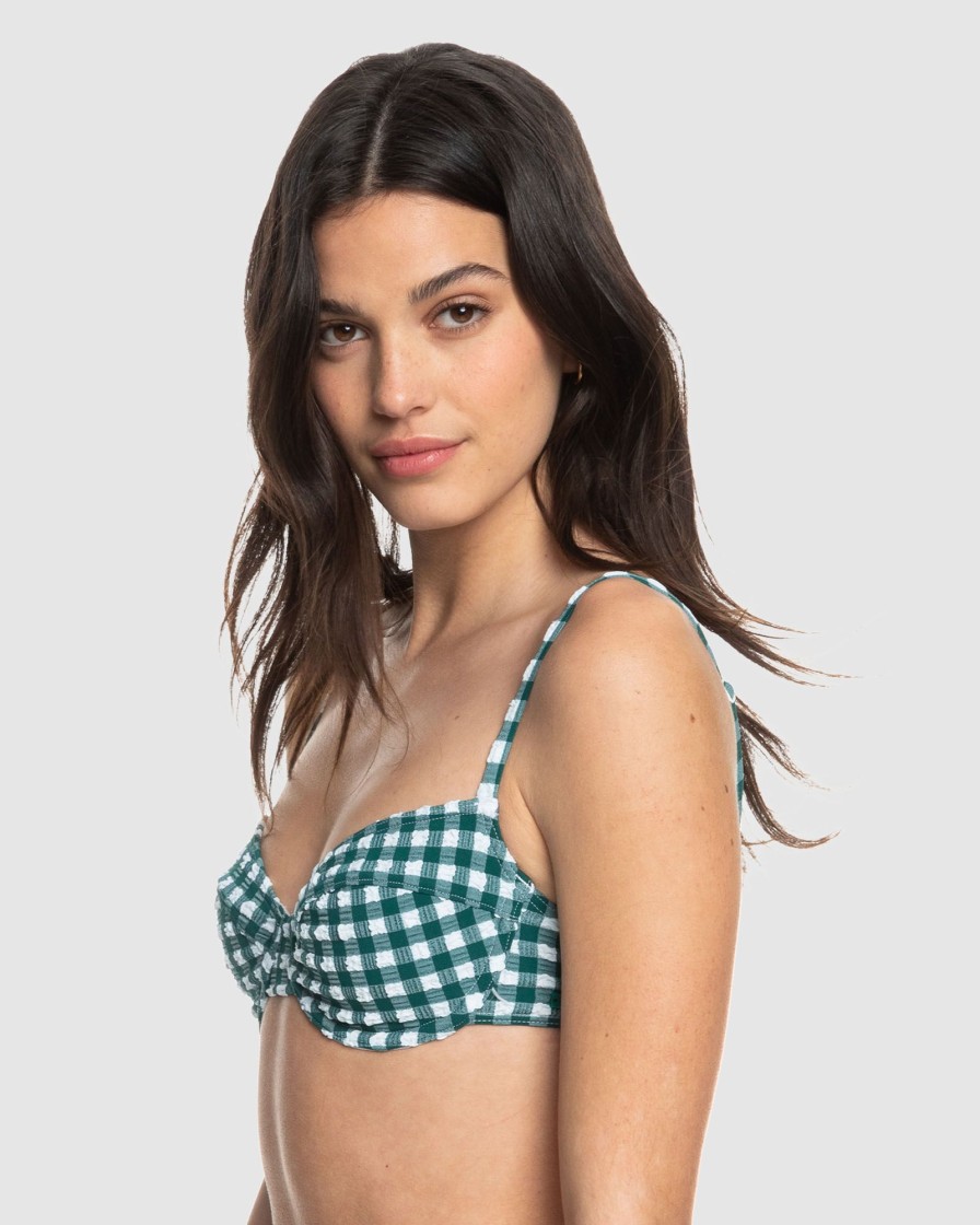 Women ROXY Bikini Tops | Womens The Plaid Pulse Underwired Separate Top