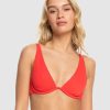 Women ROXY Bikini Tops | Womens Rib Roxy Love Offshore V-Neck Bikini Top