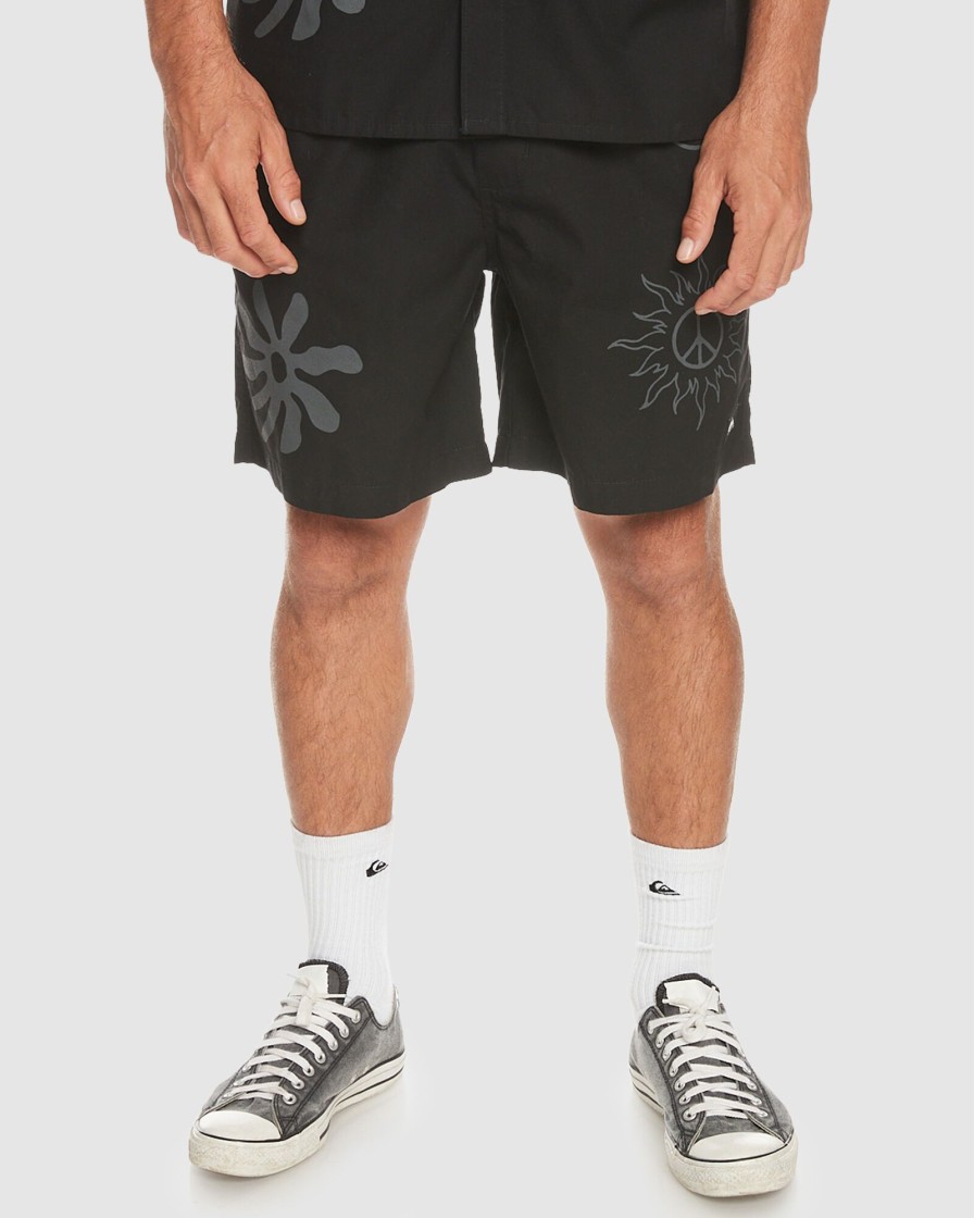 Men QUIKSILVER Shorts | Mens Taxer Print Elasticated Shorts