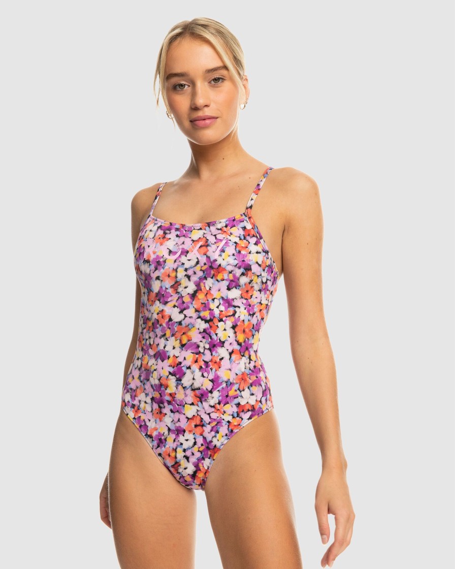 Women ROXY One Pieces | Womens Roxy Active Basic One-Piece Swimsuit