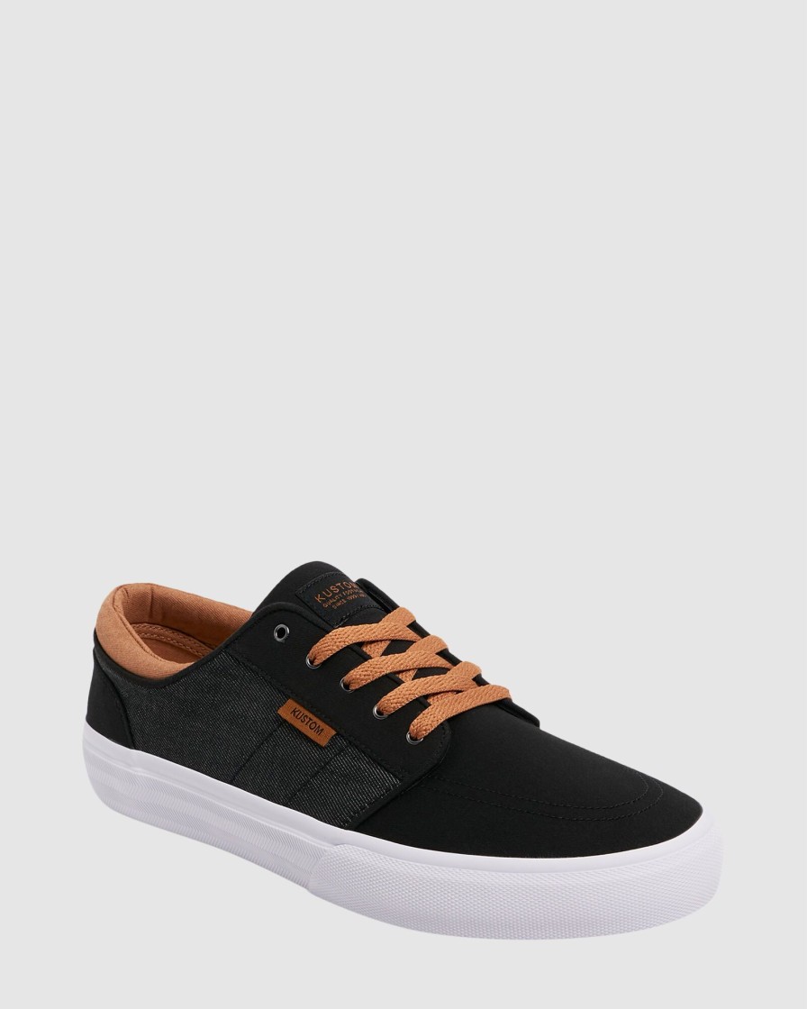 Men KUSTOM Casual | Remark Wide Black Micro Tan