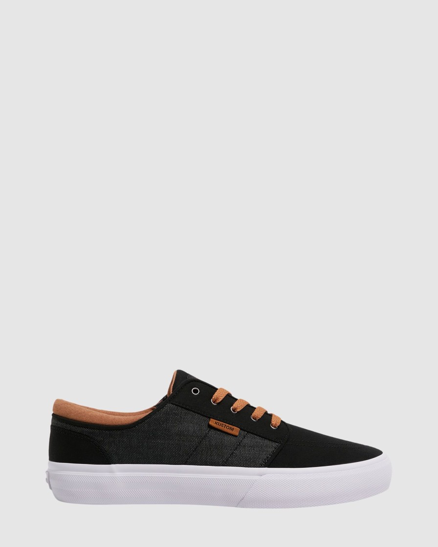 Men KUSTOM Casual | Remark Wide Black Micro Tan