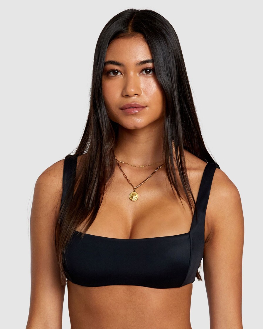 Women RVCA Bikini Tops | Solid Square Bralette Bikini Top