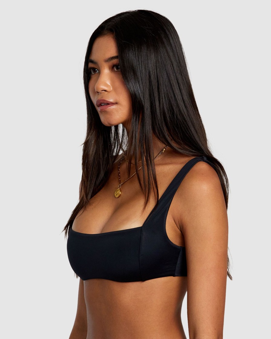 Women RVCA Bikini Tops | Solid Square Bralette Bikini Top