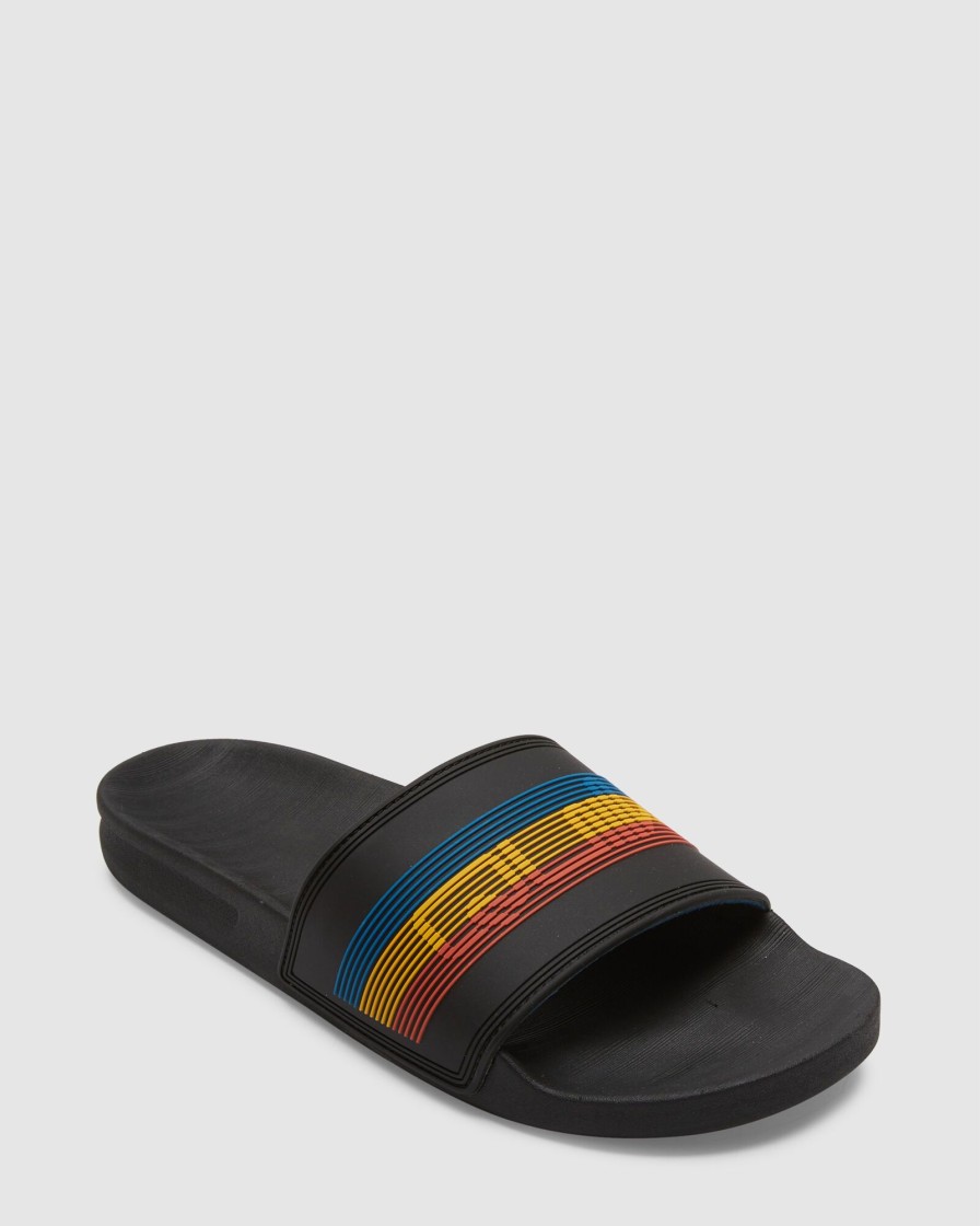 Men QUIKSILVER Slides | Mens Rivi Wordmark Slide Slider Sandals