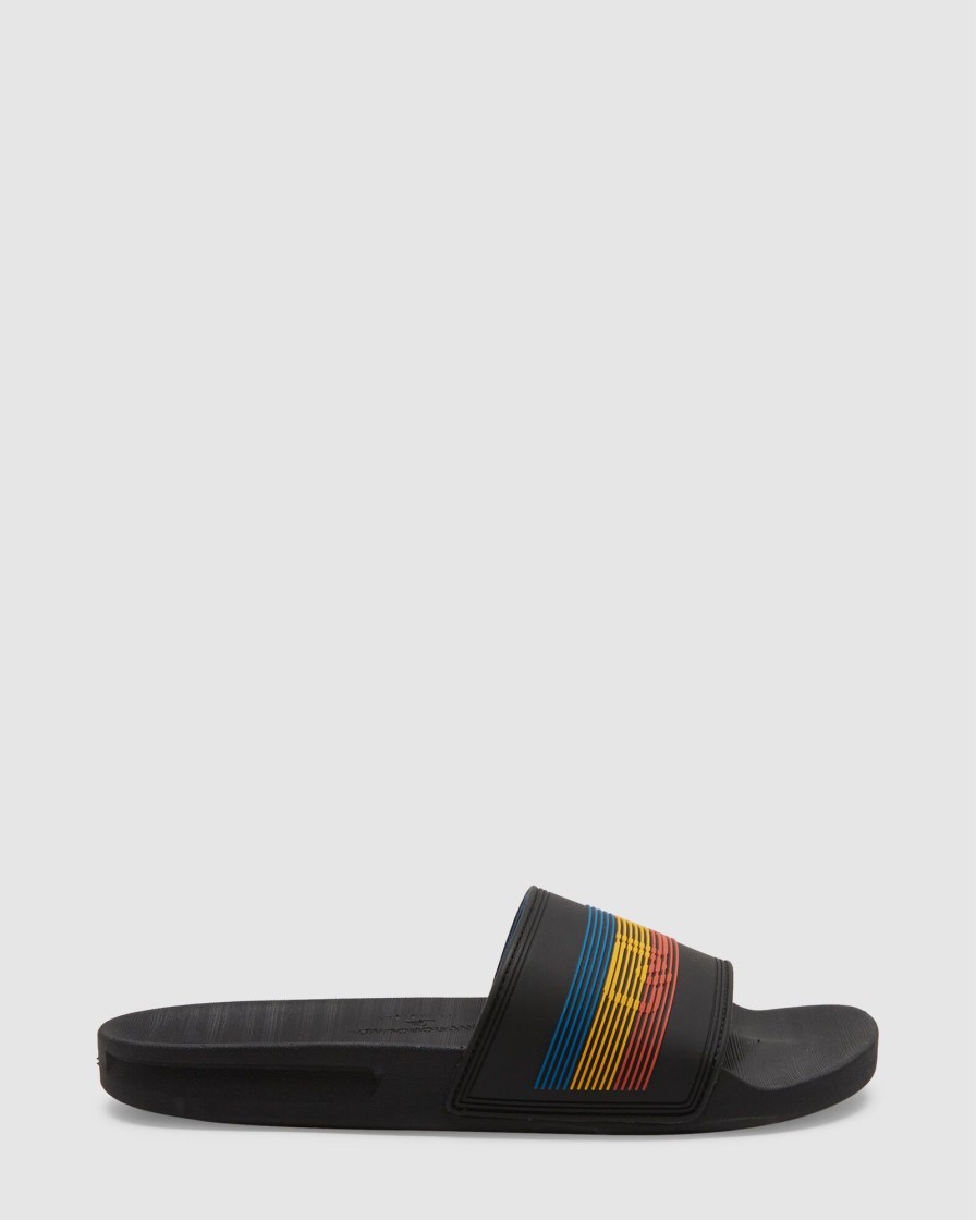 Men QUIKSILVER Slides | Mens Rivi Wordmark Slide Slider Sandals