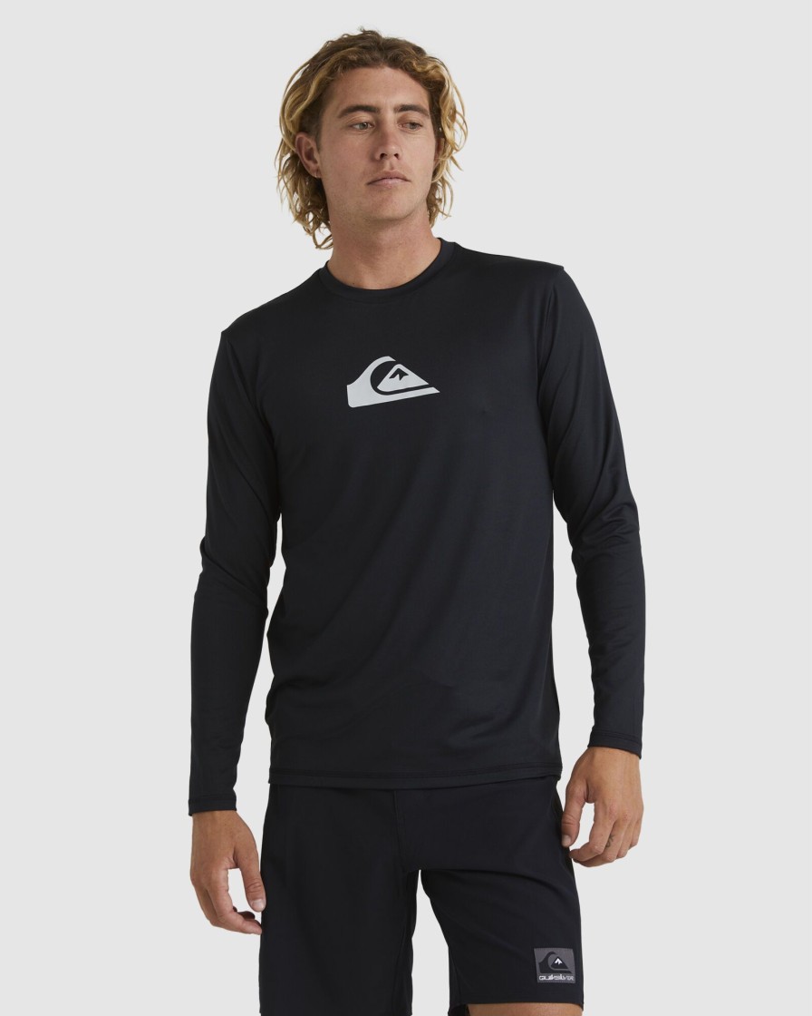 Men QUIKSILVER Rashvests | Mens Solid Streak Long Sleeve Upf 50 Surf T-Shirt