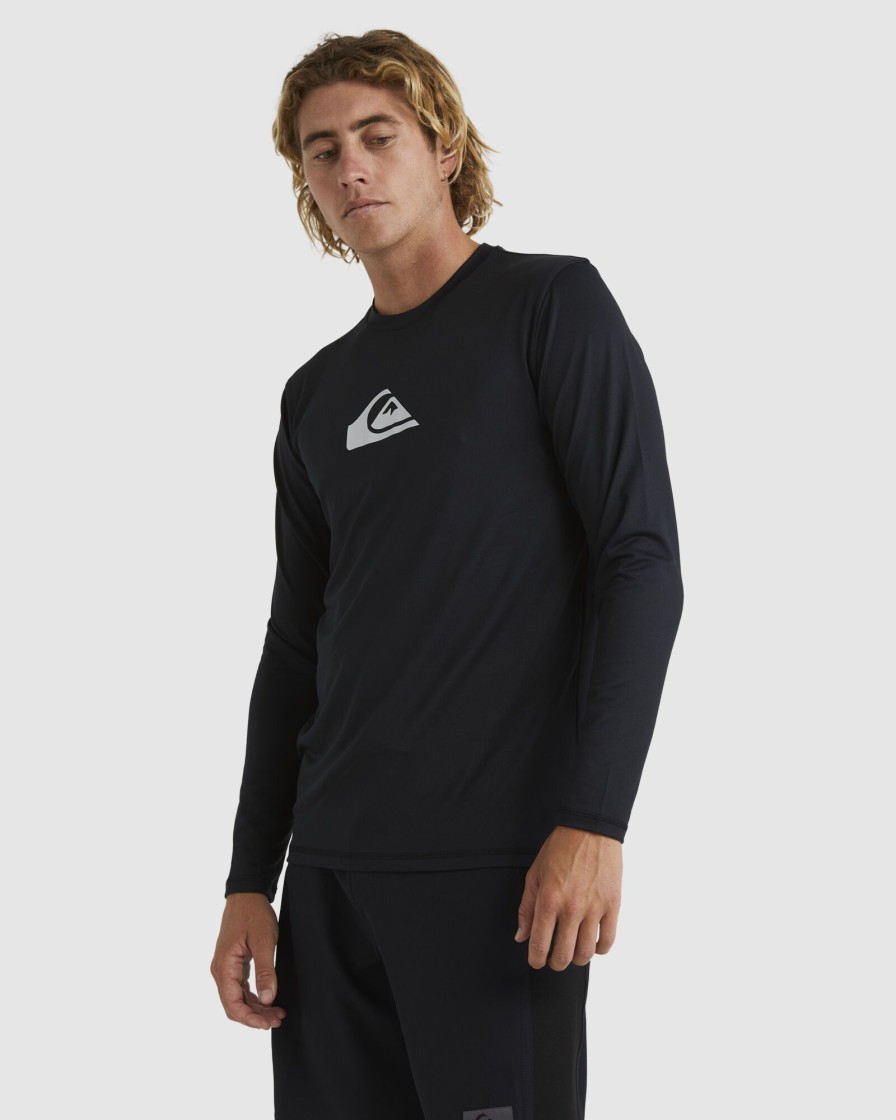 Men QUIKSILVER Rashvests | Mens Solid Streak Long Sleeve Upf 50 Surf T-Shirt