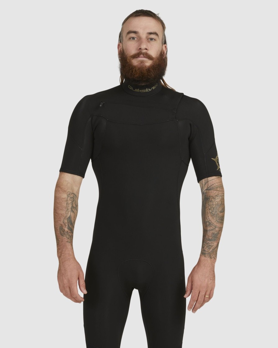 Men QUIKSILVER Wetsuits | Mens 2/2Mm Everyday Sessions Short Sleeve Chest Zip Springsuit