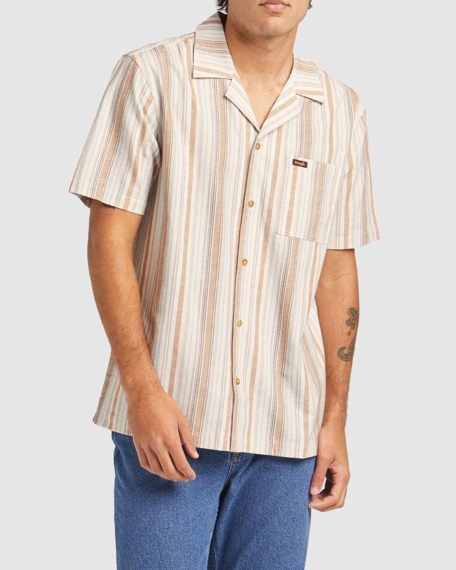 Men WRANGLER Shirts | Resort Shirt Badlands Stripe