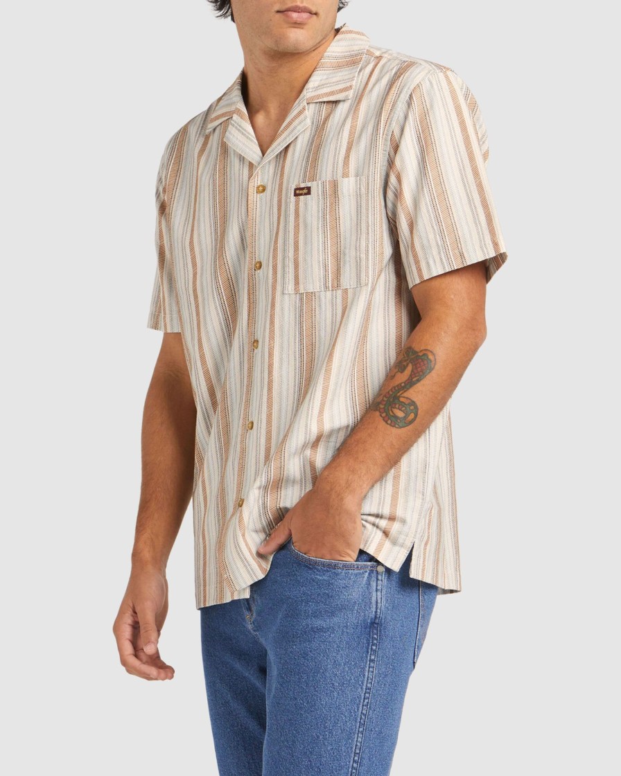 Men WRANGLER Shirts | Resort Shirt Badlands Stripe