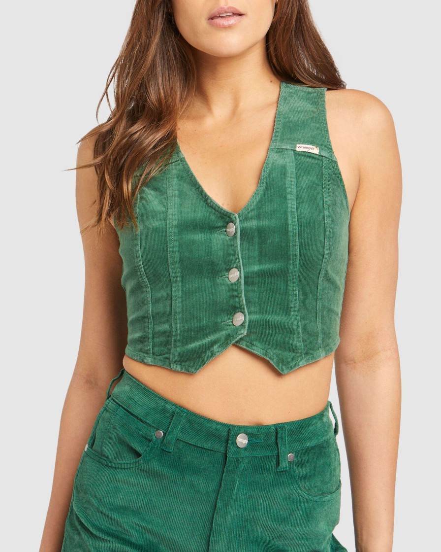 Women WRANGLER Tops | Westbound Cord Vest Basil Cord