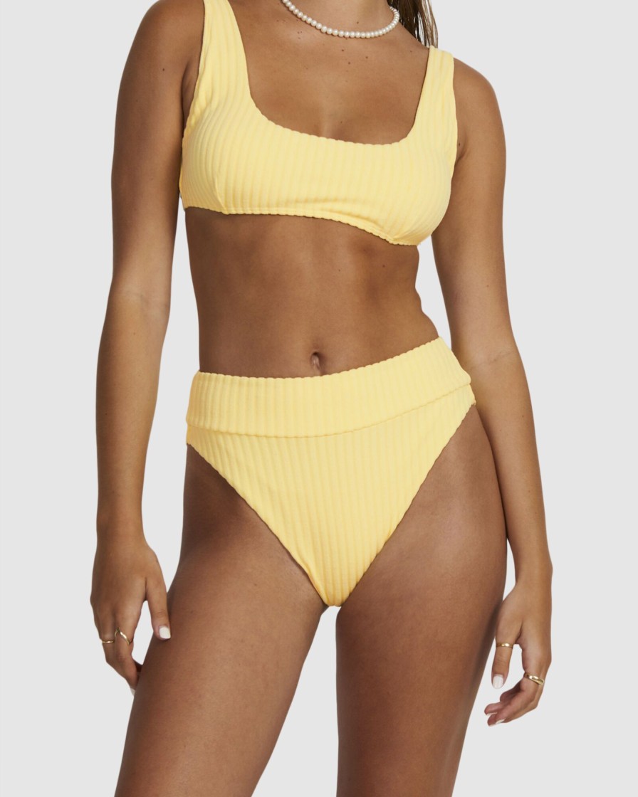 Women RVCA Bikini Bottoms | Tezzy Rib High Rise Bikini Bottom