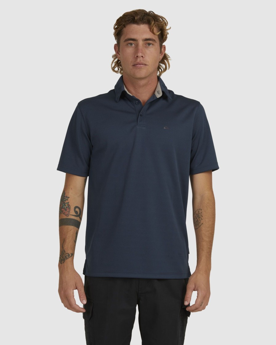 Men QUIKSILVER Shirts | Mens Waterman Water Short Sleeve Polo Shirt