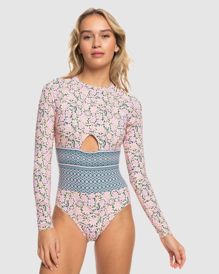 Women ROXY Rashvests | Womens Free Spirit Long Sleeve One-Piece Swimsuit