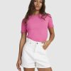 Women ROXY Tops | Womens Baseline Cropped T-Shirt