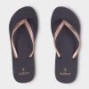 Women KUSTOM Thongs | Classic Blk Rose Gold 2Fa