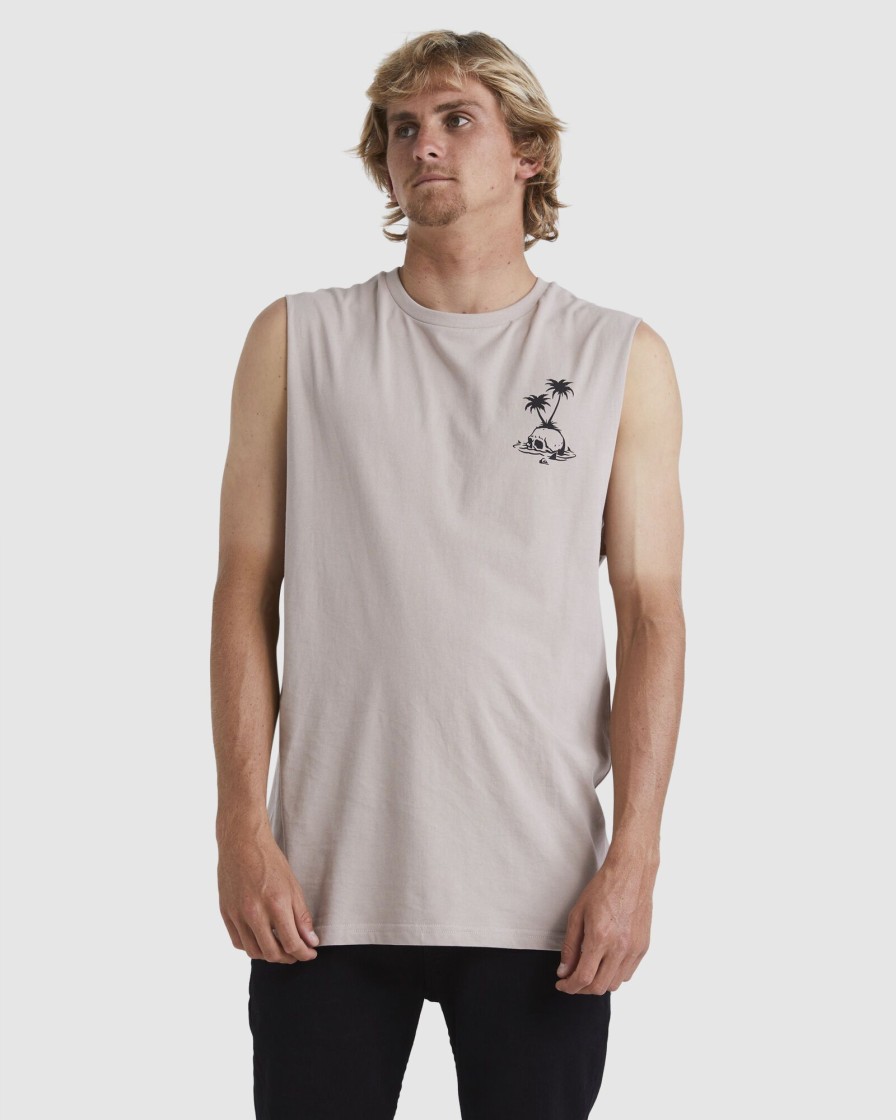 Men QUIKSILVER Singlets & Tanks | Mens Skull Palm Muscle T-Shirt