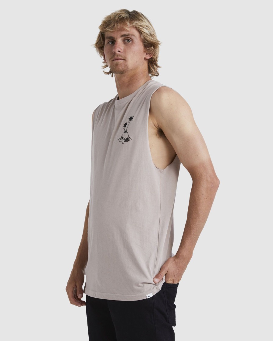 Men QUIKSILVER Singlets & Tanks | Mens Skull Palm Muscle T-Shirt