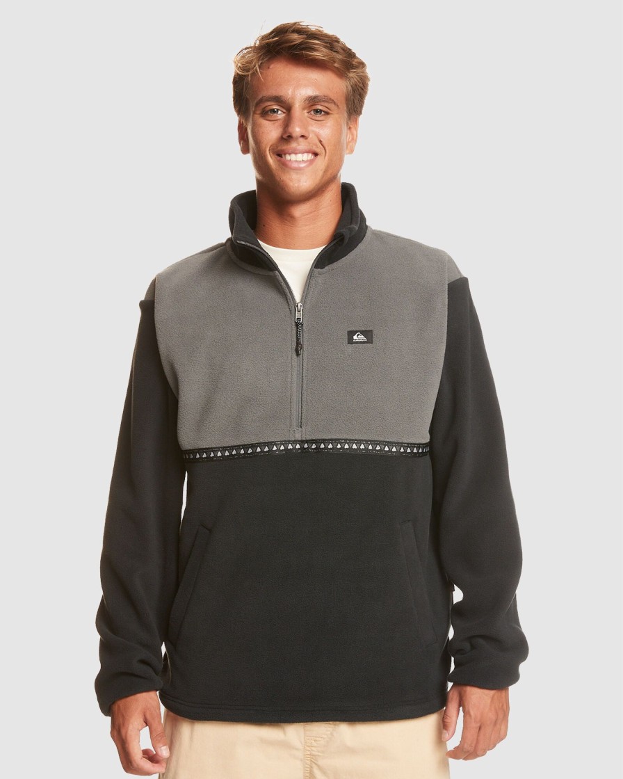 Men QUIKSILVER Jumpers & Hoodies | Mens Taped Off Half-Zip Fleece