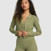 Women RVCA Tops | Rose Namajunas Fever Rib Knit Fitted Cardigan