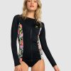 Women ROXY Rashvests | Womens Roxy Active Long Sleeve Zipped Rash Vest