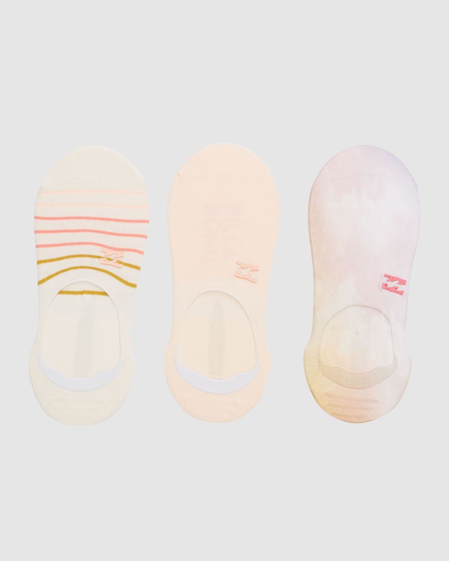 Women BILLABONG Socks & Underwear | 3-Pack Safari Nights Tie-Dyed No Show Socks