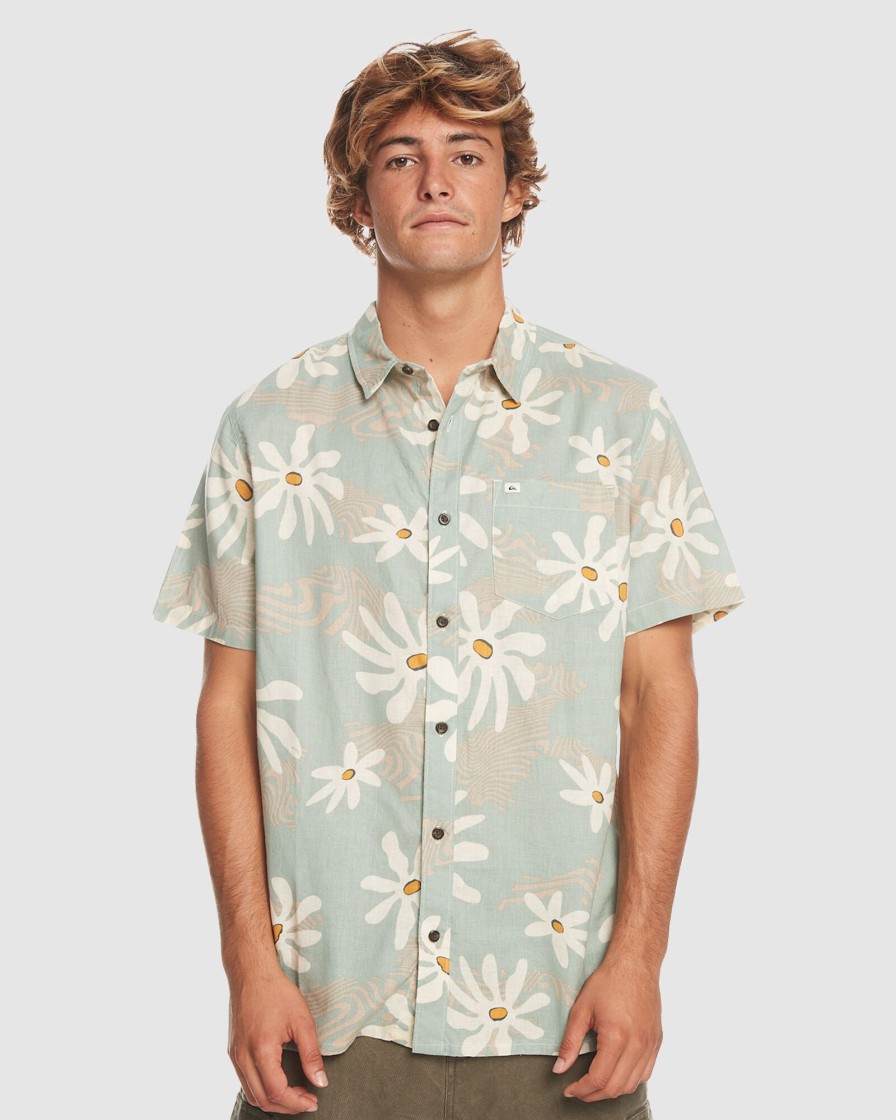 Men QUIKSILVER Shirts | Mens Trippy Floral Short Sleeve Shirt