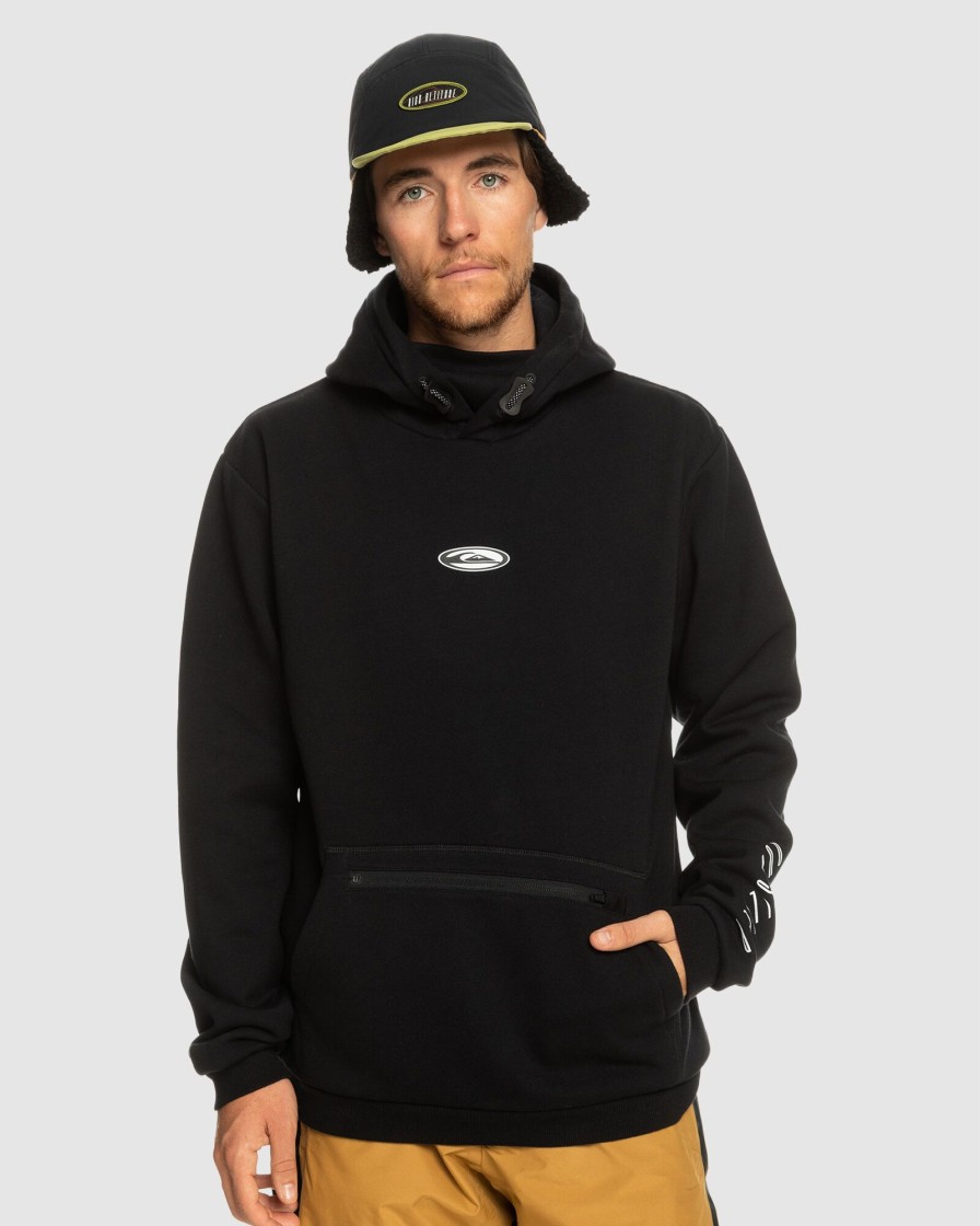 Men QUIKSILVER Jumpers & Hoodies | Mens Big Logo Technical Riding Hoodie