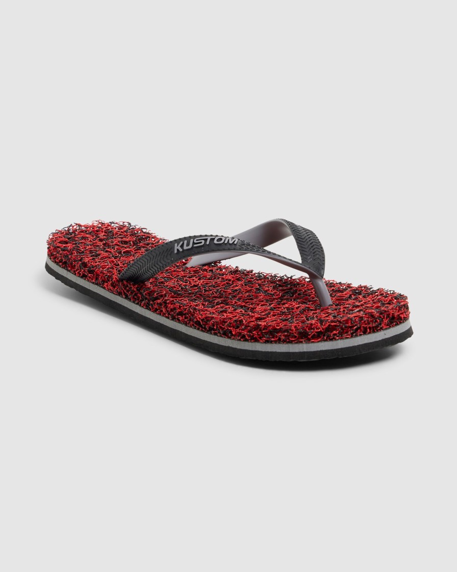 Men KUSTOM Thongs | Noodle Marl Red