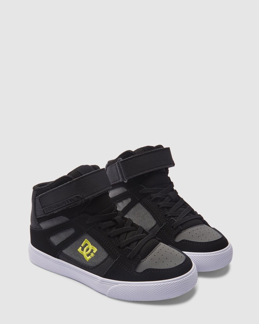 Youth DC SHOES Footwear | Kids' Pure High Elastic Lace High-Top Shoes